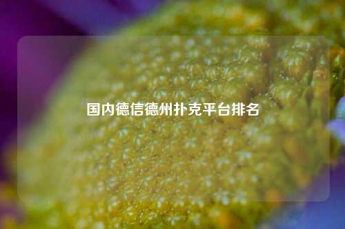 国内德信德州扑克平台排名