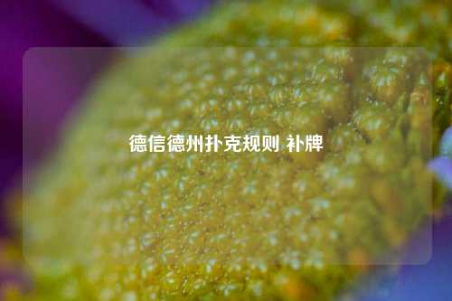 德信德州扑克规则 补牌