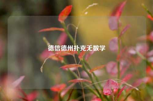 德信德州扑克无数学